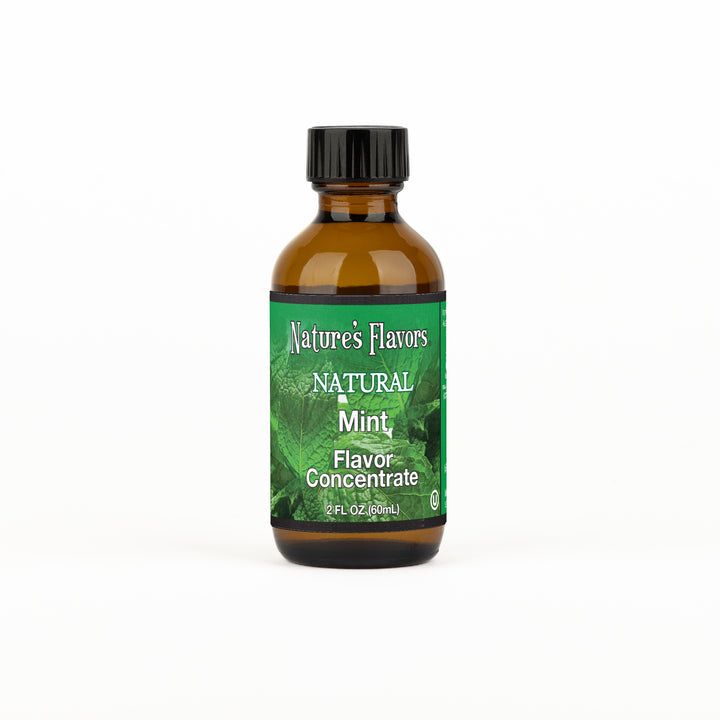 2oz bottle with Natural Mint Flavor Concentrate label