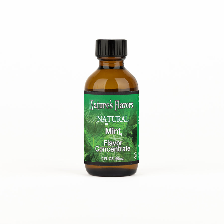 2oz bottle with Natural Mint Flavor Concentrate label