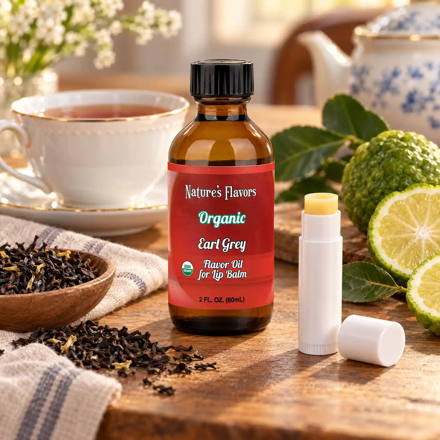Nature’s Flavors Organic Earl Grey Flavor Oil for Lip Balm, 2 oz.