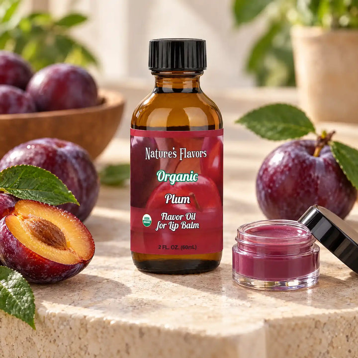 Nature’s Flavors Organic Plum Flavor Oil for Lip Balm, 2 oz.