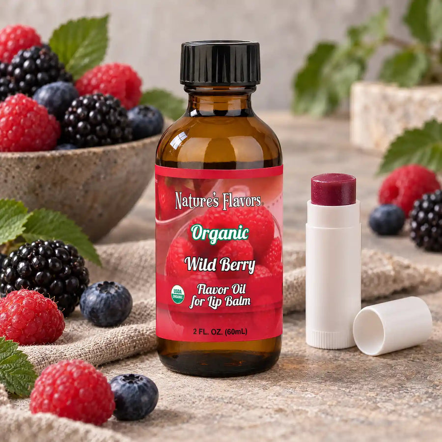Nature’s Flavors Organic Wild Berry Flavor Oil for Lip Balm, 2 oz.
