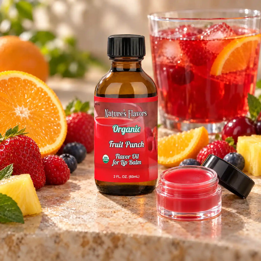 Nature’s Flavors Organic Fruit Punch Flavor Oil for Lip Balm, 2 oz.