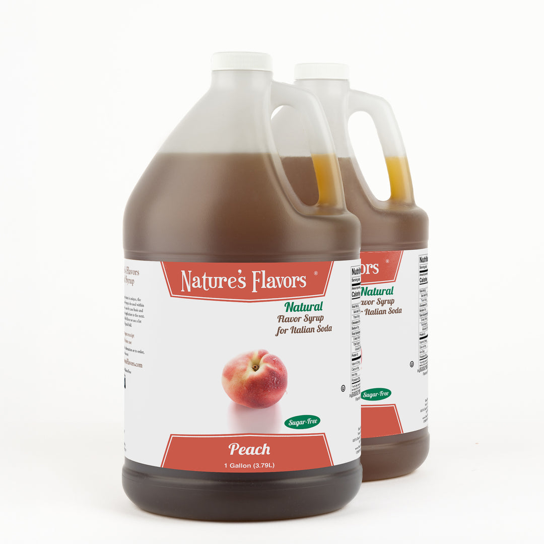 2 Gallon Peach Italian Soda Syrup Sugar Free