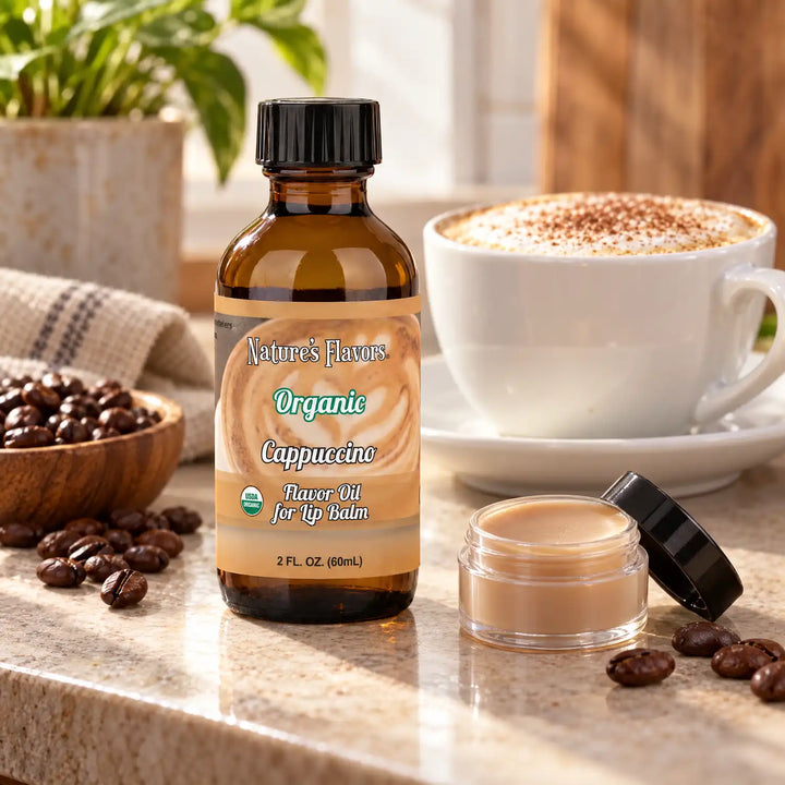 Nature’s Flavors Organic Cappuccino Flavor Oil for Lip Balm, 2 oz.
