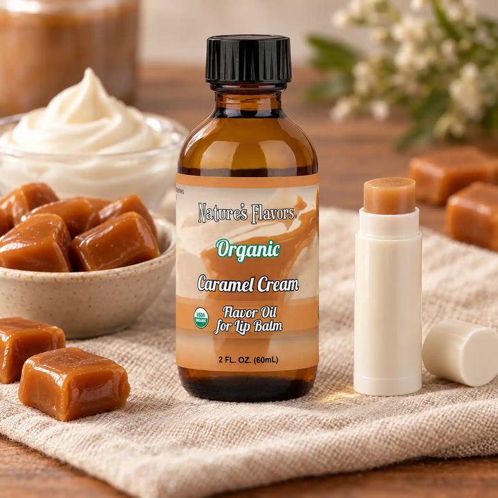 Nature’s Flavors Organic Caramel Cream Flavor Oil for Lip Balm, 2 oz.