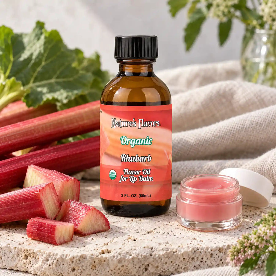 Nature’s Flavors Organic Rhubarb Flavor Oil for Lip Balm, 2 oz.