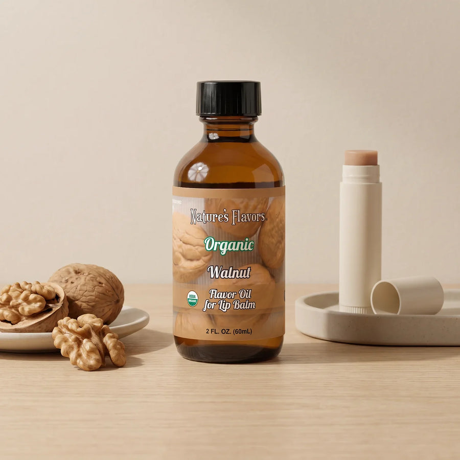 Nature’s Flavors Organic Walnut Flavor Oil for Lip Balm, 2 oz.