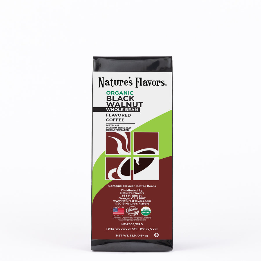 Organic Decaf Black Walnut Flavored Coffee Beans