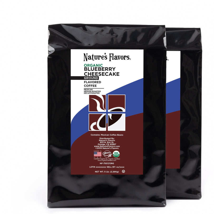 Organic Decaf Blueberry Cheesecake Flavored Coffee Beans