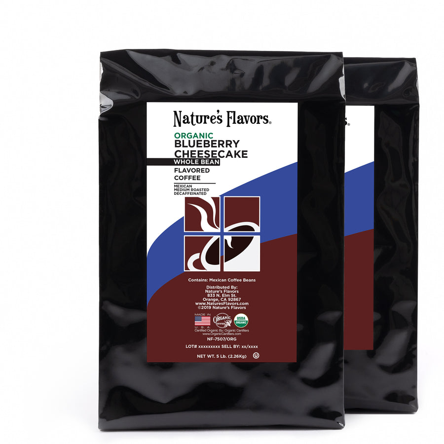 Organic Decaf Blueberry Cheesecake Flavored Coffee Beans