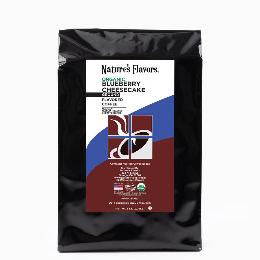 Organic Decaf Blueberry Cheesecake Flavored Coffee Beans