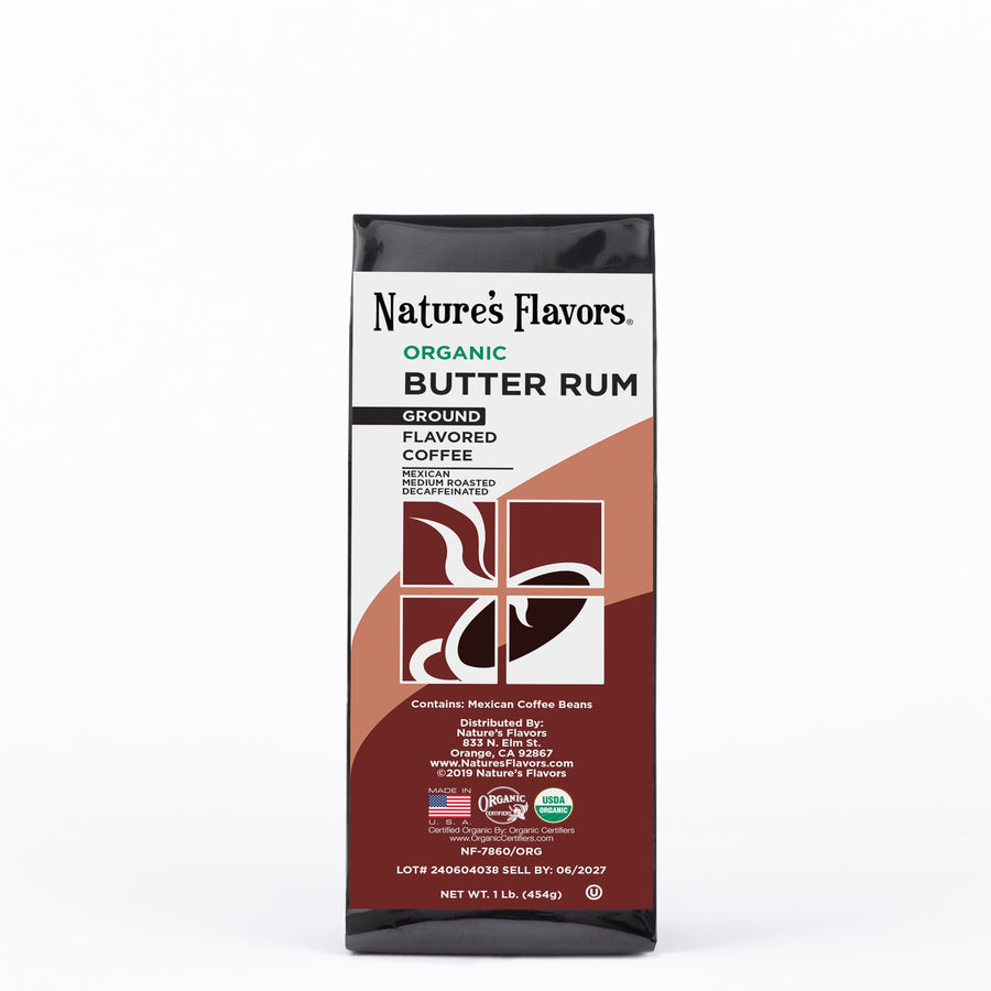 Organic Decaf Butter Rum Flavored Coffee Beans