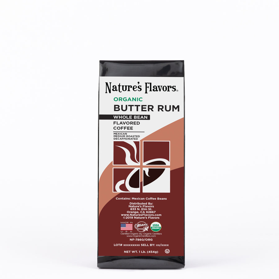 Organic Decaf Butter Rum Flavored Coffee Beans