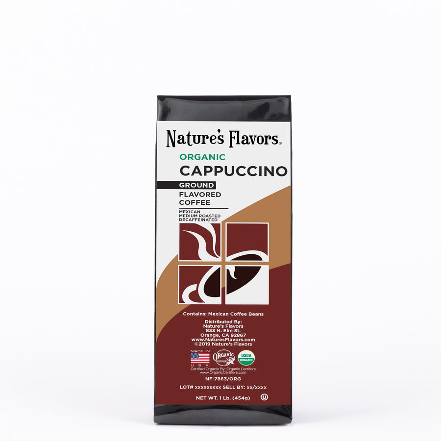 Organic Decaf Cappuccino Flavored Coffee Beans