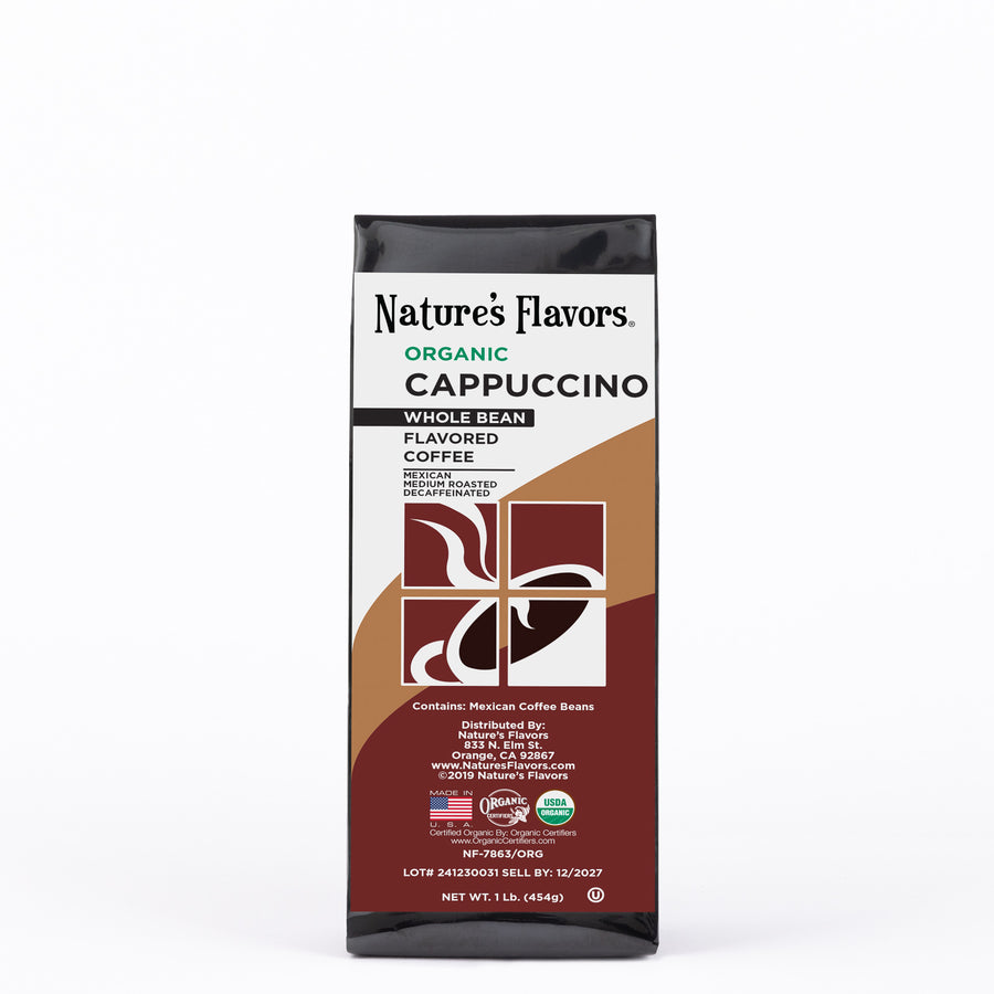 Organic Decaf Cappuccino Flavored Coffee Beans
