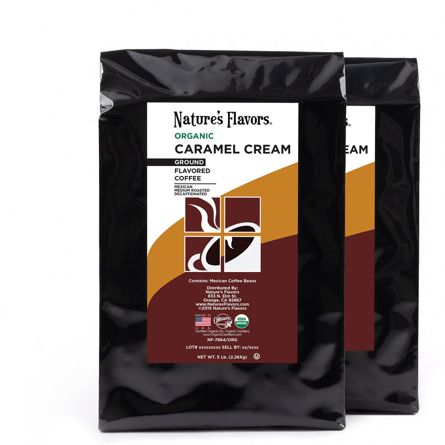 Organic Decaf Caramel Cream Flavored Coffee Beans
