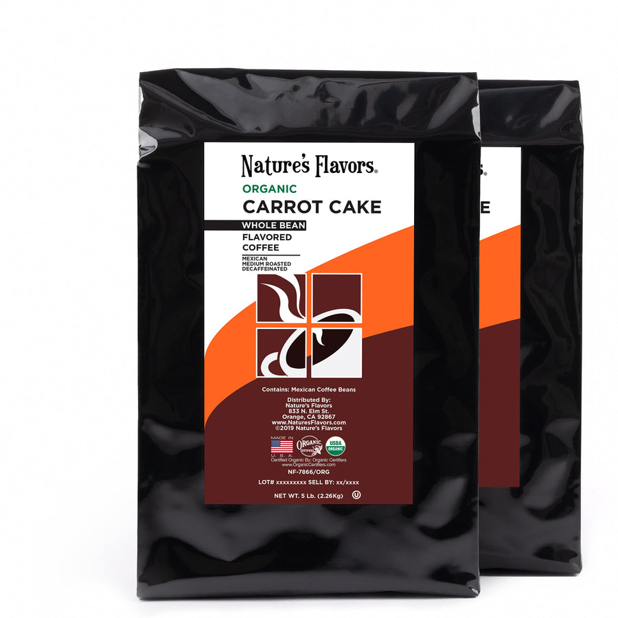 Organic Decaf Carrot Cake Flavored Coffee Beans