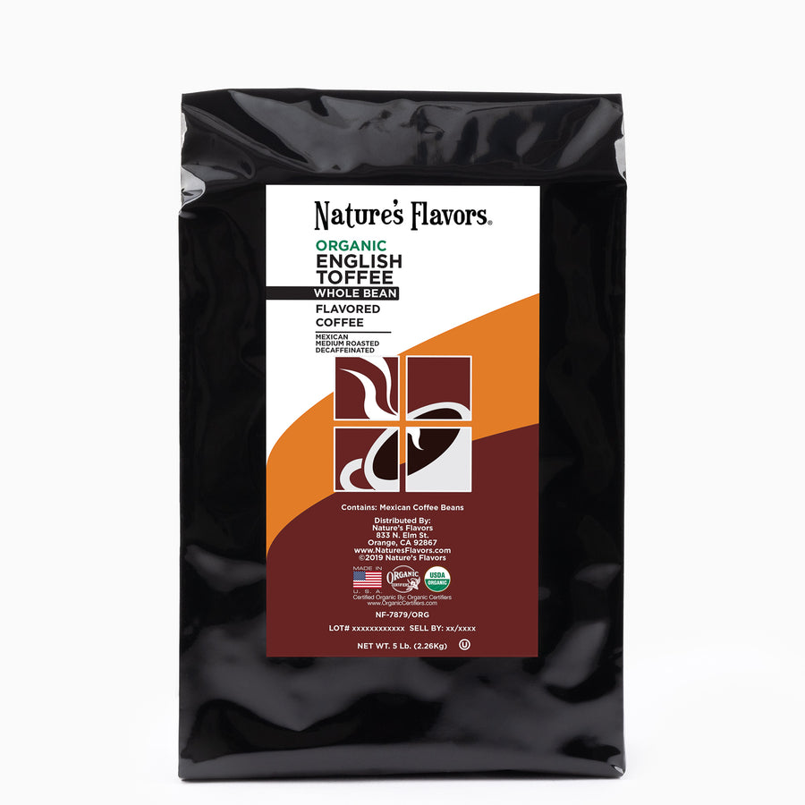 Organic Decaf English Toffee Flavored Coffee Beans