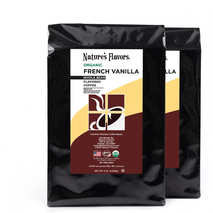 Organic Decaf French Vanilla Flavored Coffee Beans