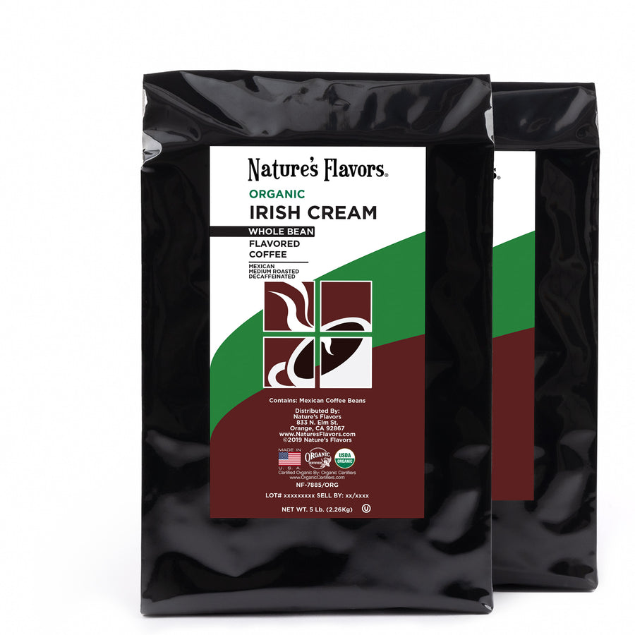 Organic Decaf Irish Cream Flavored Coffee Beans