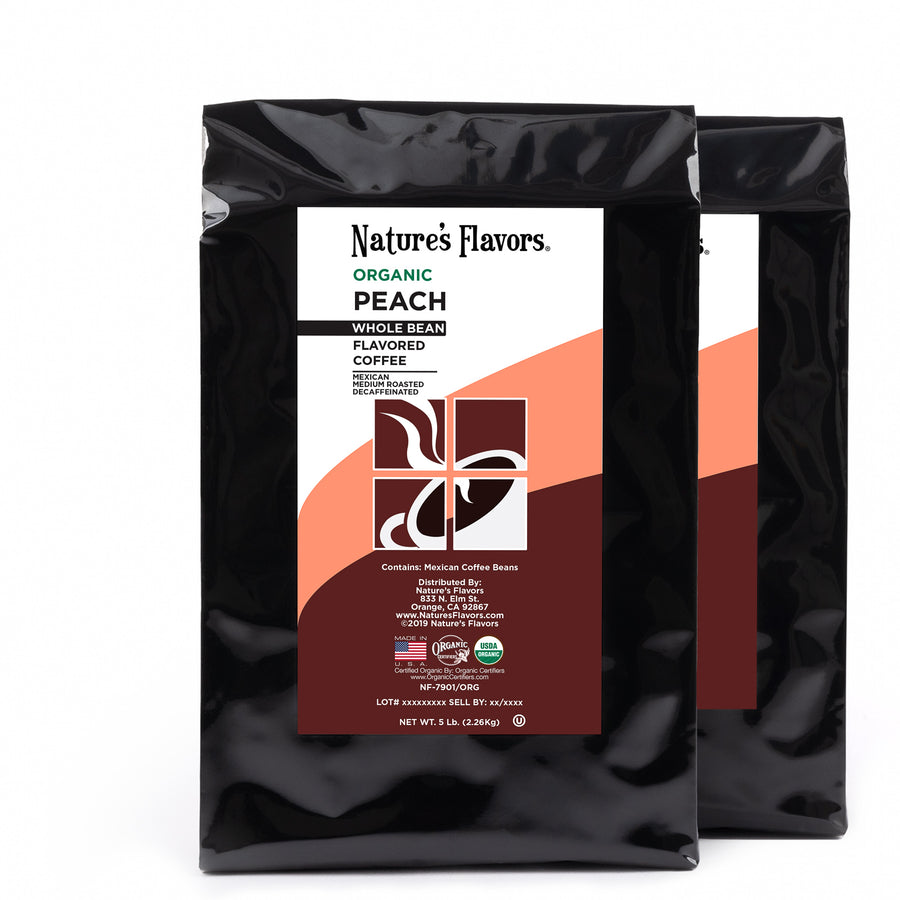 Organic Decaf Peach Flavored Coffee Beans