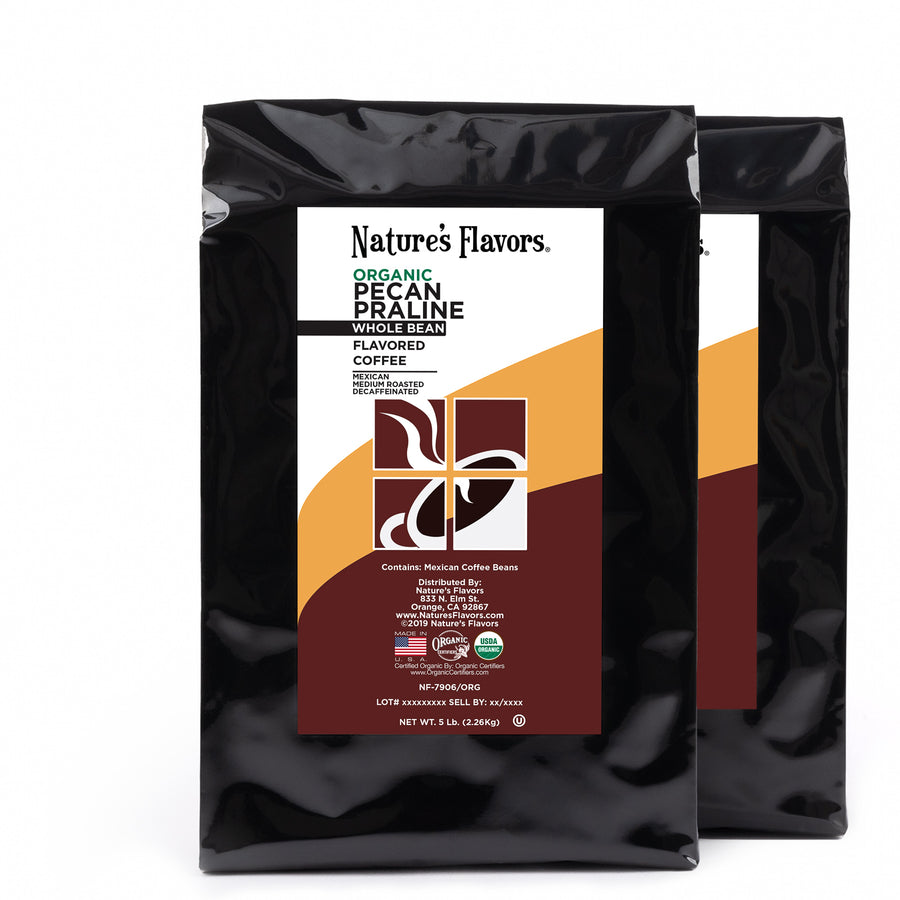Organic Decaf Pecan Praline Flavored Coffee Beans