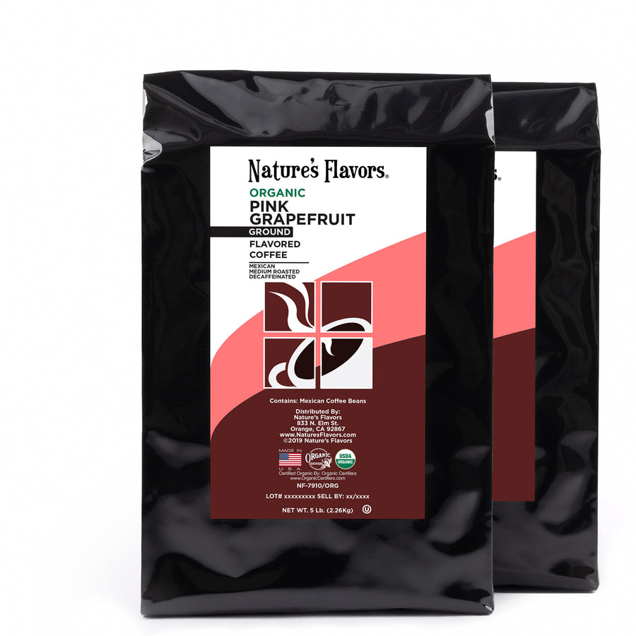 Organic Decaf Pink Grapefruit Flavored Coffee Beans