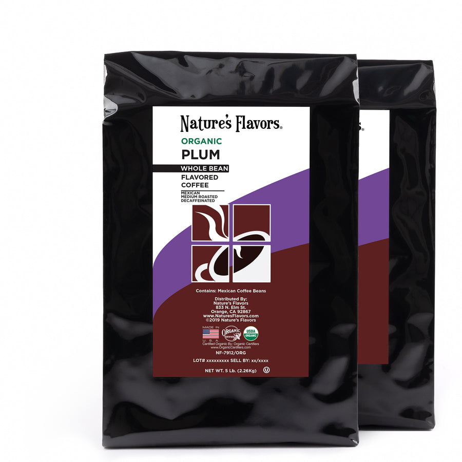 Organic Decaf Plum Flavored Coffee Beans