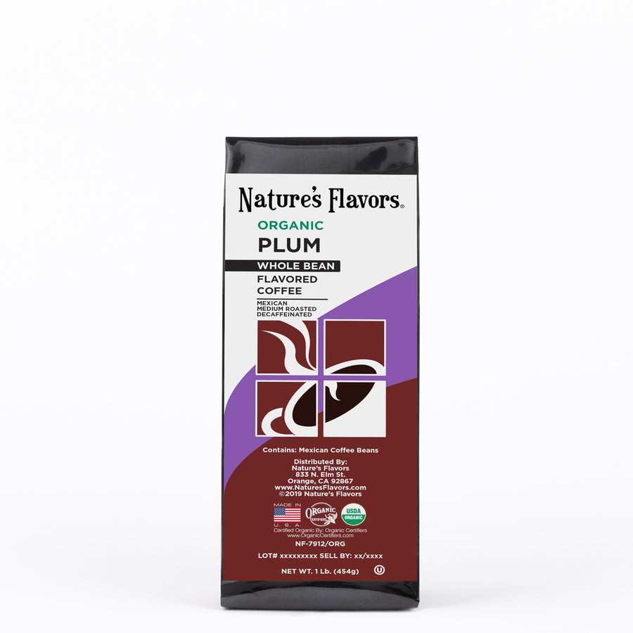 Organic Decaf Plum Flavored Coffee Beans