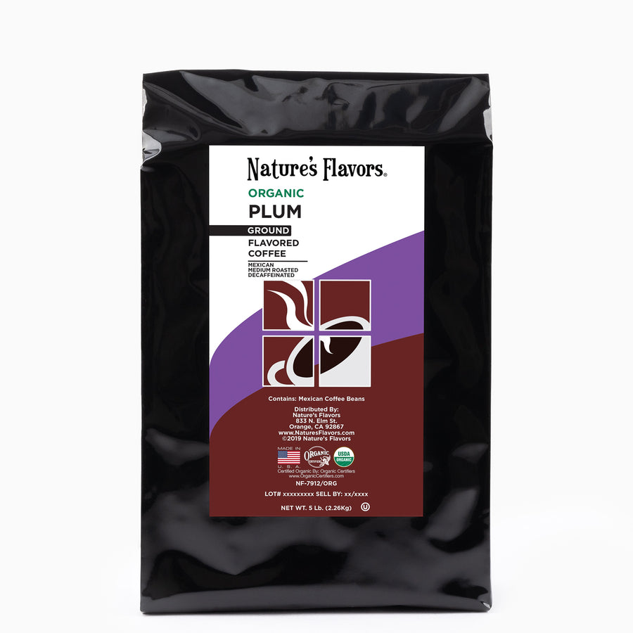 Organic Decaf Plum Flavored Coffee Beans
