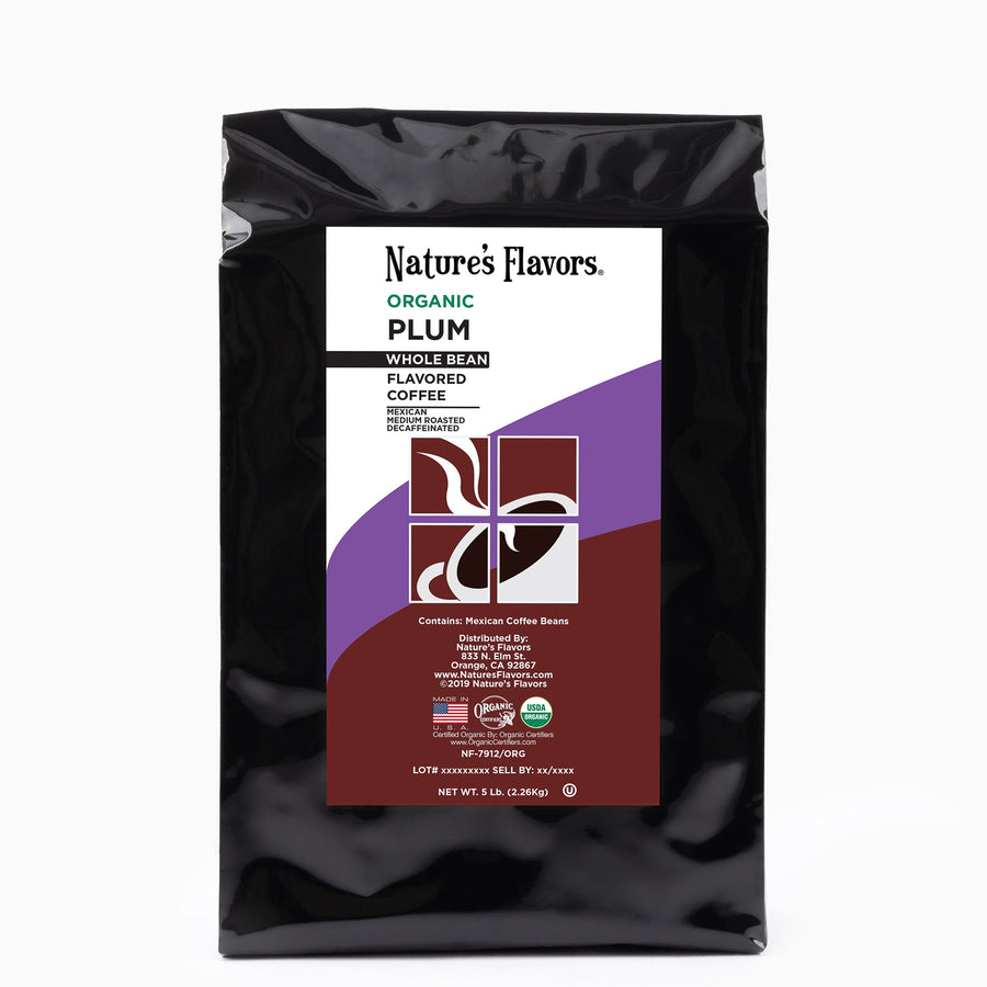 Organic Decaf Plum Flavored Coffee Beans
