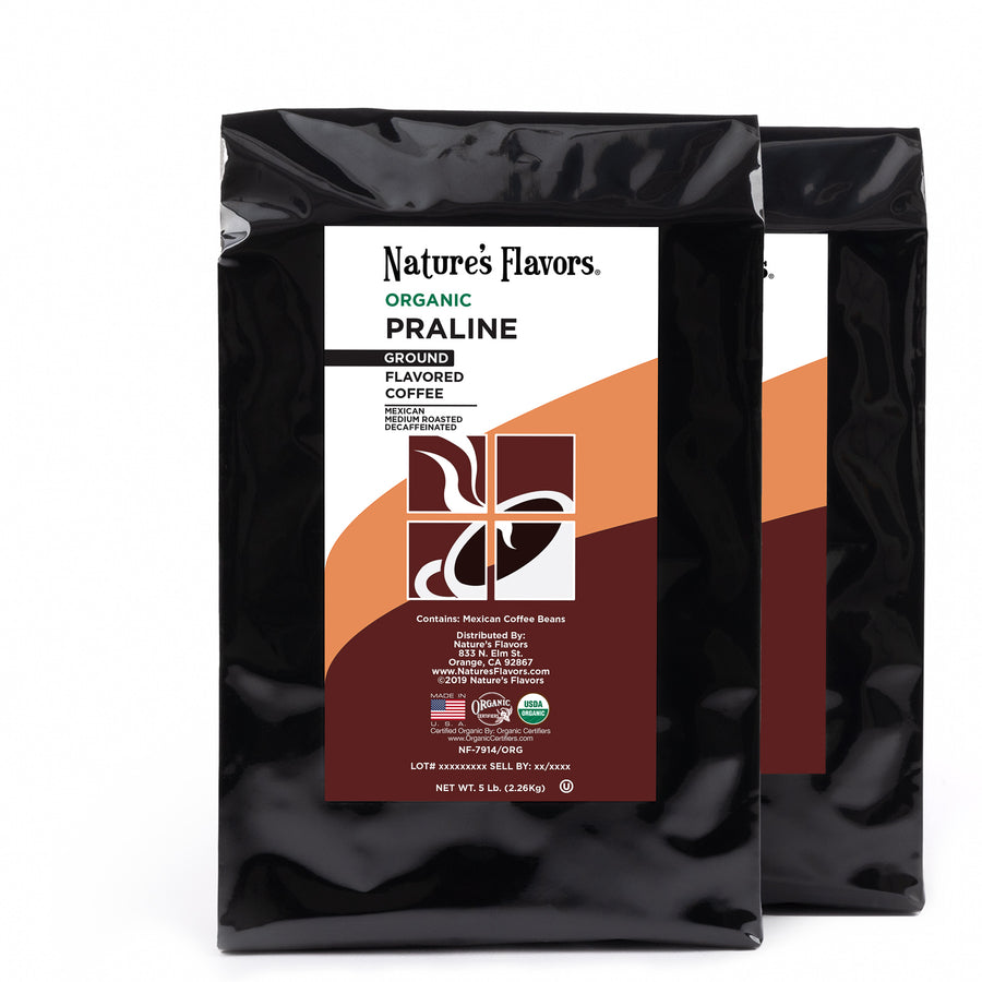 Organic Decaf Praline Flavored Coffee Beans