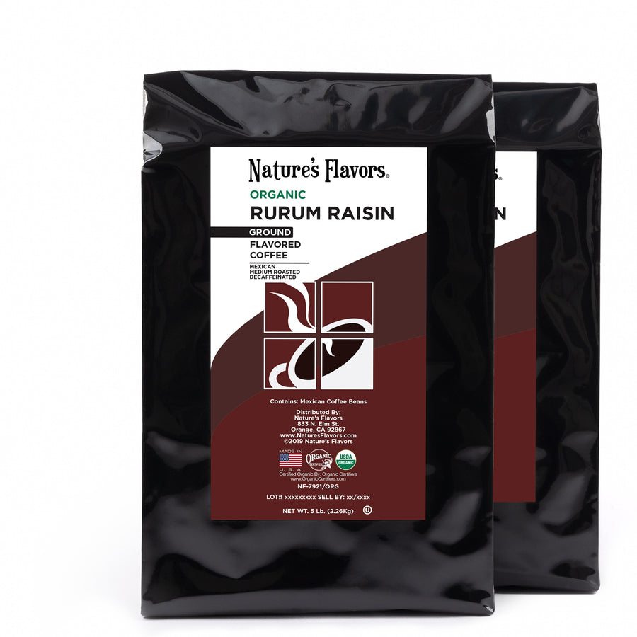 Organic Decaf Rum Raisin Flavored Coffee Beans