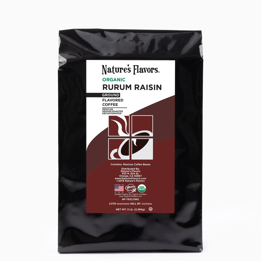 Organic Decaf Rum Raisin Flavored Coffee Beans