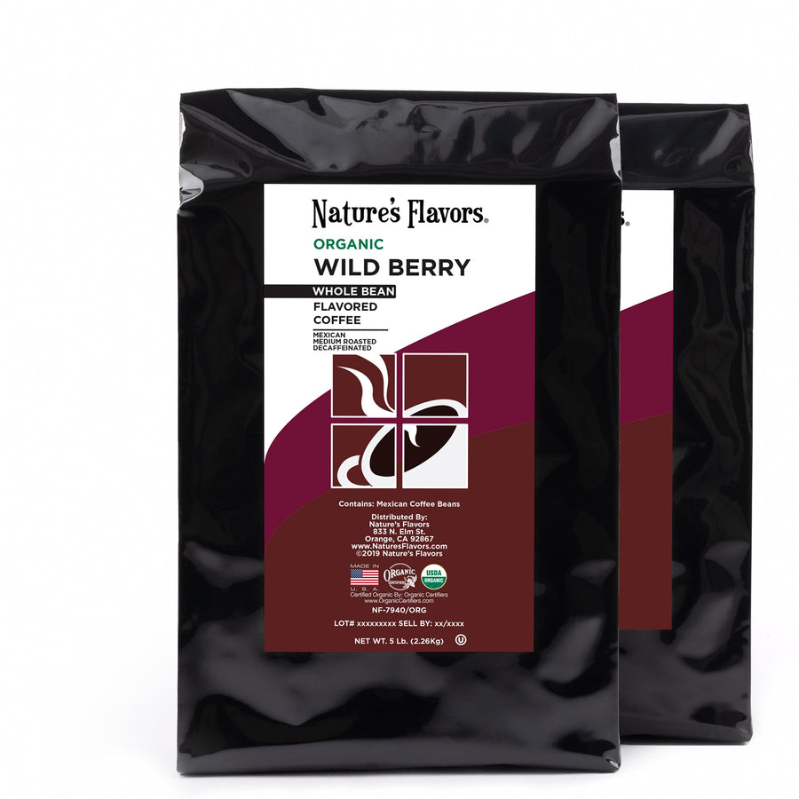 Organic Decaf Wild Berry Flavored Coffee Beans