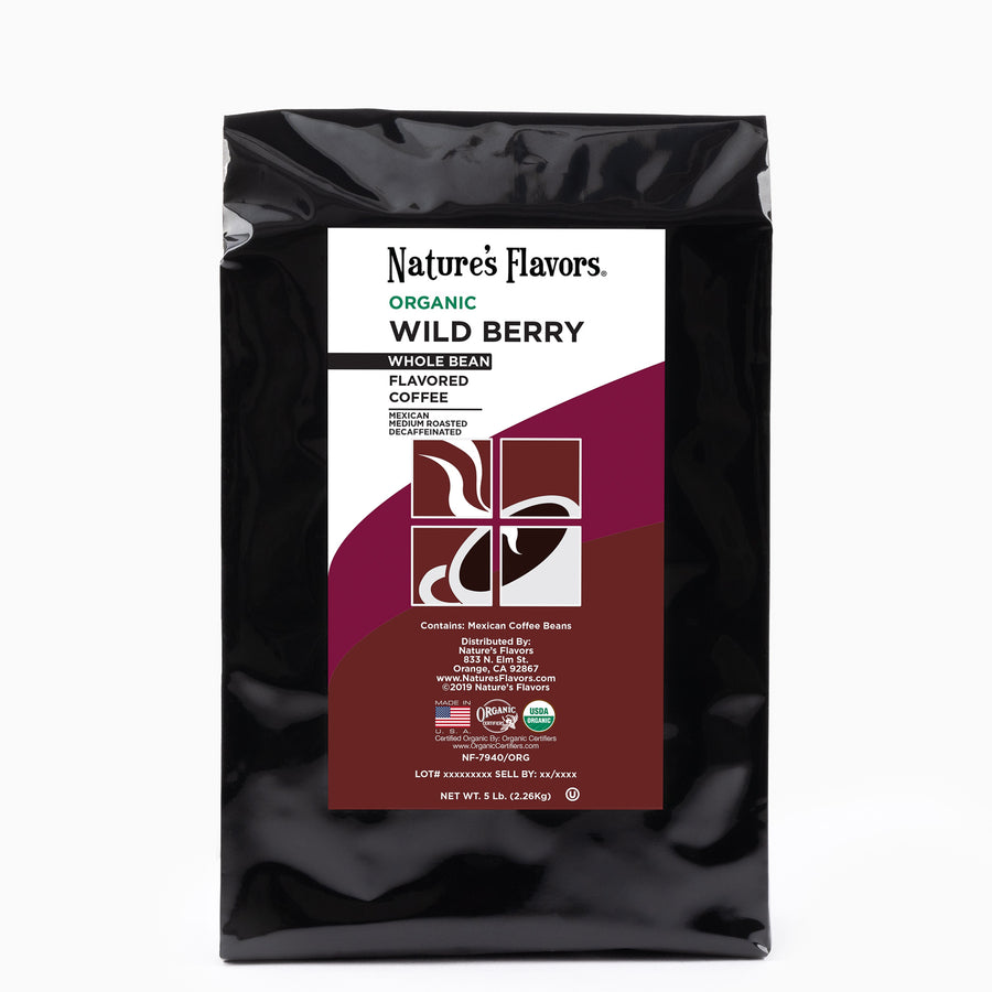 Organic Decaf Wild Berry Flavored Coffee Beans