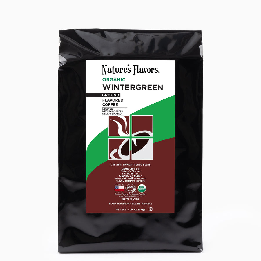 Organic Decaf Wintergreen Flavored Coffee Beans