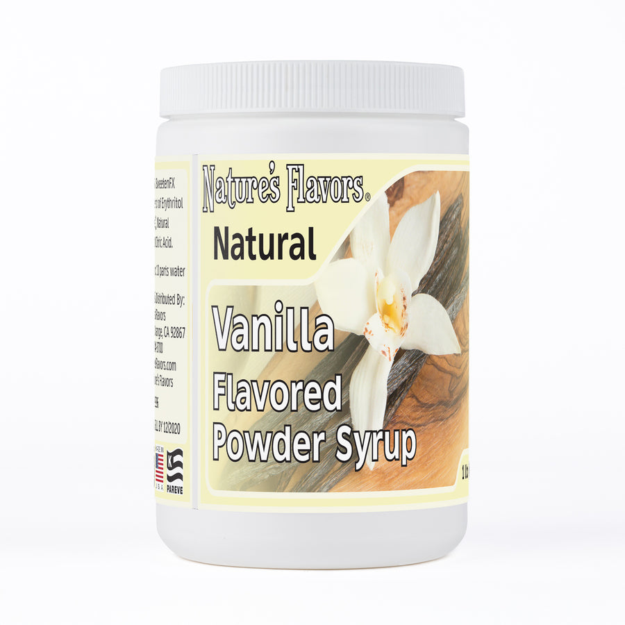 Vanilla Flavor Organic compliant Syrup for Carbonated and Noncarbonated Drinks, Powdered