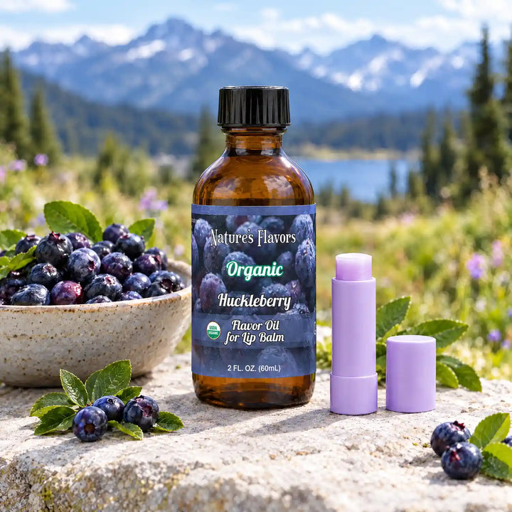 Nature’s Flavors Organic Huckleberry Flavor Oil for Lip Balm, 2 oz.