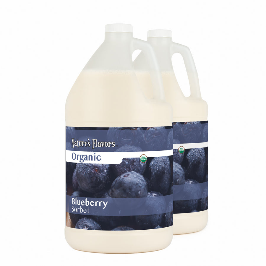 Organic Blueberry Flavored Sorbet Base, Kosher, Gluten Free, Vegan.