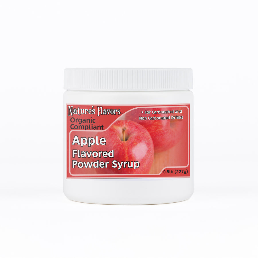 Apple Flavor Organic compliant Syrup for Carbonated and Noncarbonated Drinks, Powdered