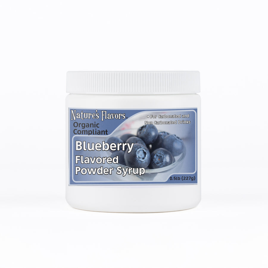 Blueberry Flavor Organic compliant Syrup for Carbonated and Noncarbonated Drinks, Powdered