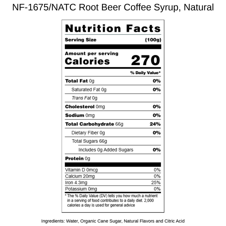 Root Beer Syrup, Natural