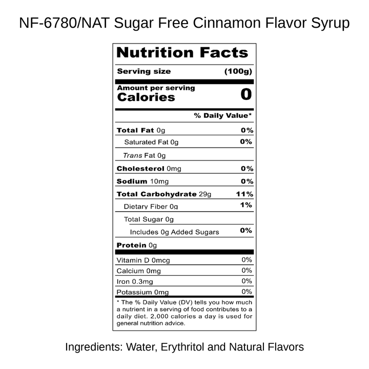 Sugar Free Cinnamon Flavor Syrup