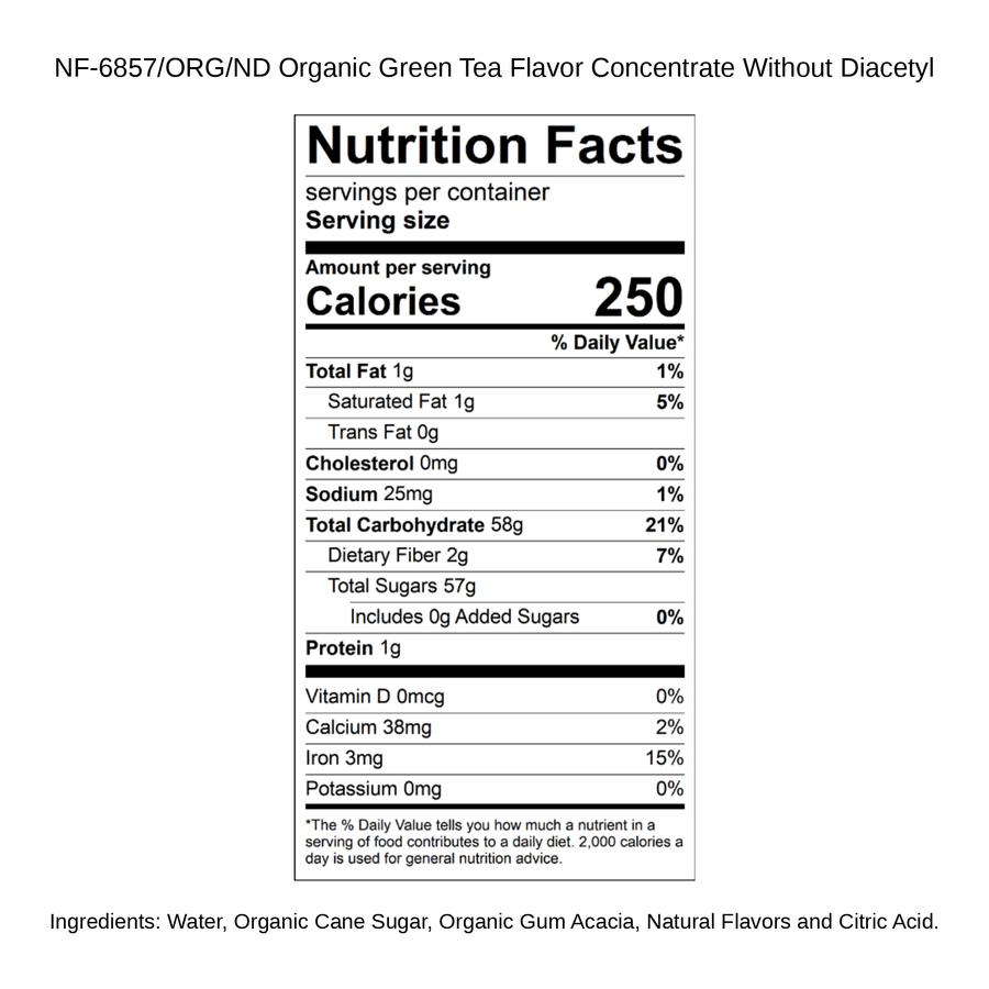 Organic Green Tea Flavor Concentrate Without Diacetyl