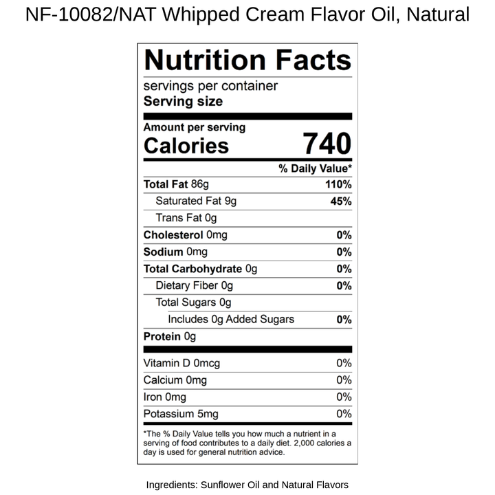Whipped Cream Flavor Oil, Natural