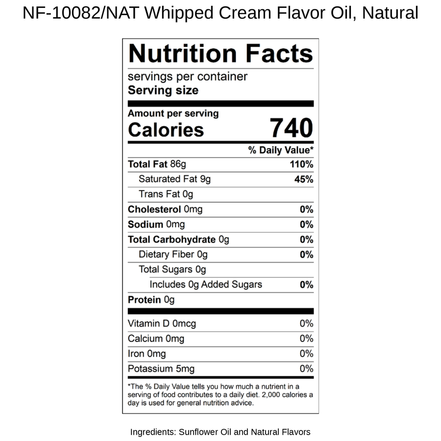 Whipped Cream Flavor Oil, Natural