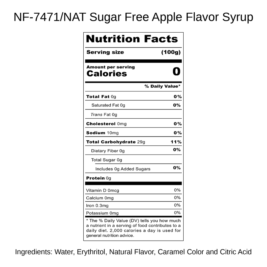 Sugar Free Apple Flavor Syrup