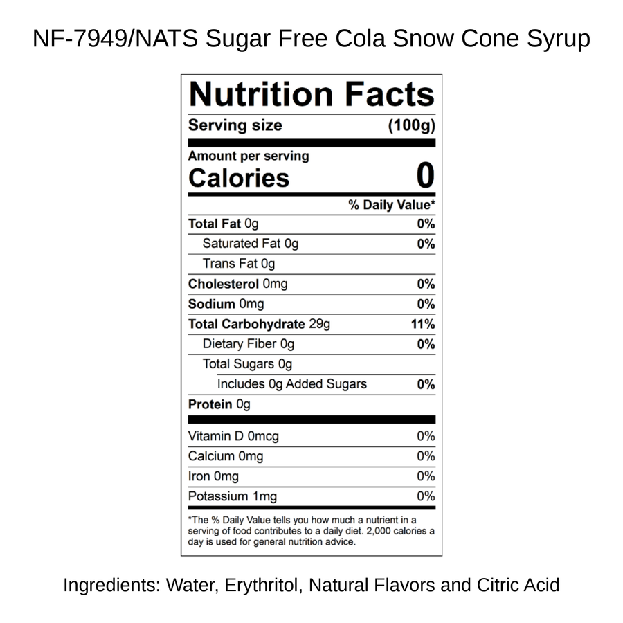 Sugar Free Cola Snow Cone Syrup