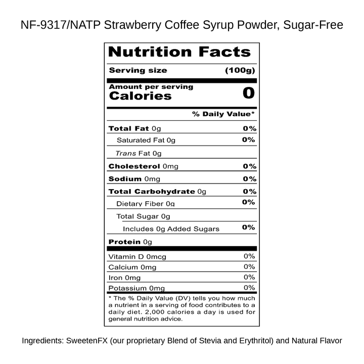 Strawberry Coffee Syrup Powder, Sugar-Free